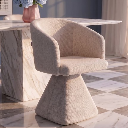 Draaistoel met armleuningen Melli creme Kare Design