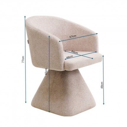 Draaistoel met armleuningen Melli creme Kare Design