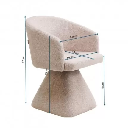 Swivel Chair with armrests Melli cream Kare Design