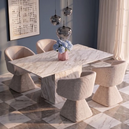 Eettafel Artistico wit marmer 160x90cm Kare Design