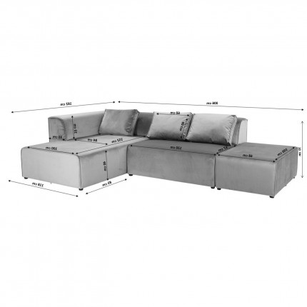 Hoekbank Infinity links machiato Kare Design