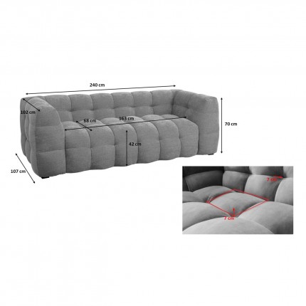 Sofa Salamanca 3-seater brown Kare Design