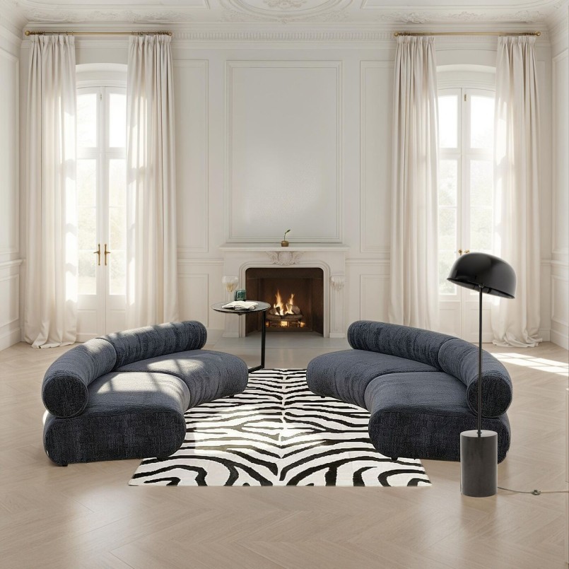 Donkerblauwe fluwelen bank - Ciao - Kare Design