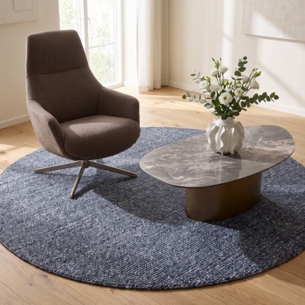 Vloerkleed Boucara Ø250cm blauw Kare Design