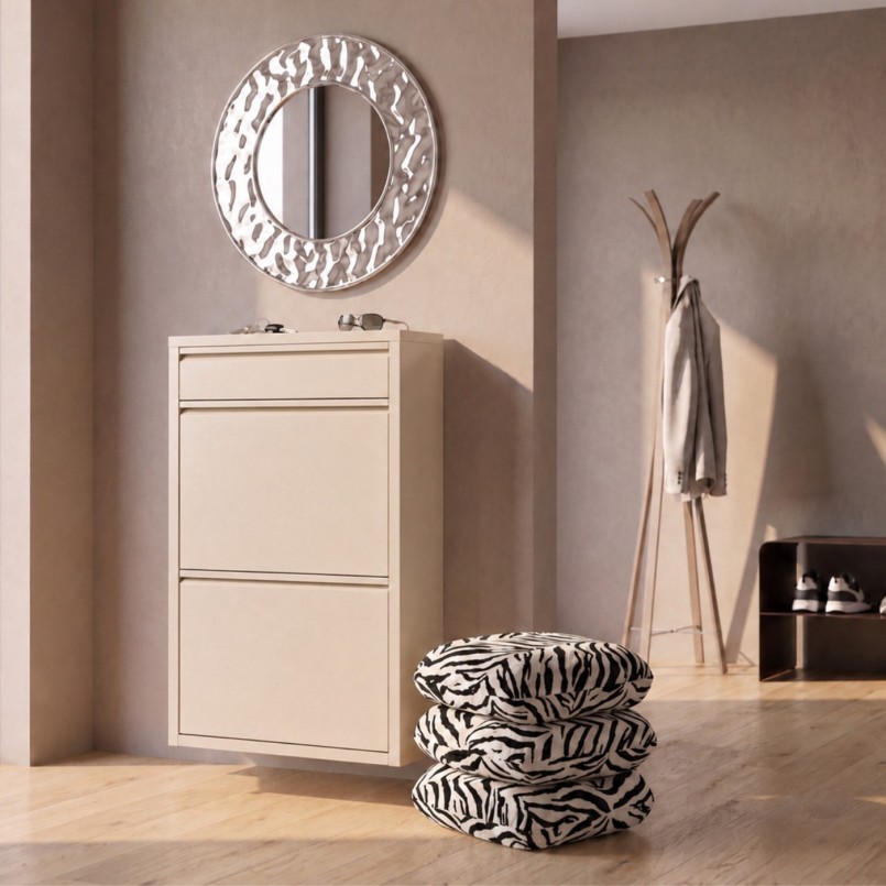 Schoenenkast Caruso creme 2+1 laden Kare Design