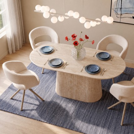Eettafel Alma Travertino 180x90cm Kare Design