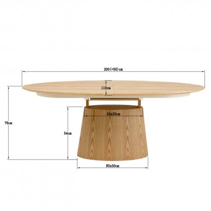 Uitschuifbare Eettafel Benvenuto ovaal eik Kare Design