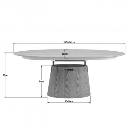 Extension Table Benvenuto oval matt white Kare Design