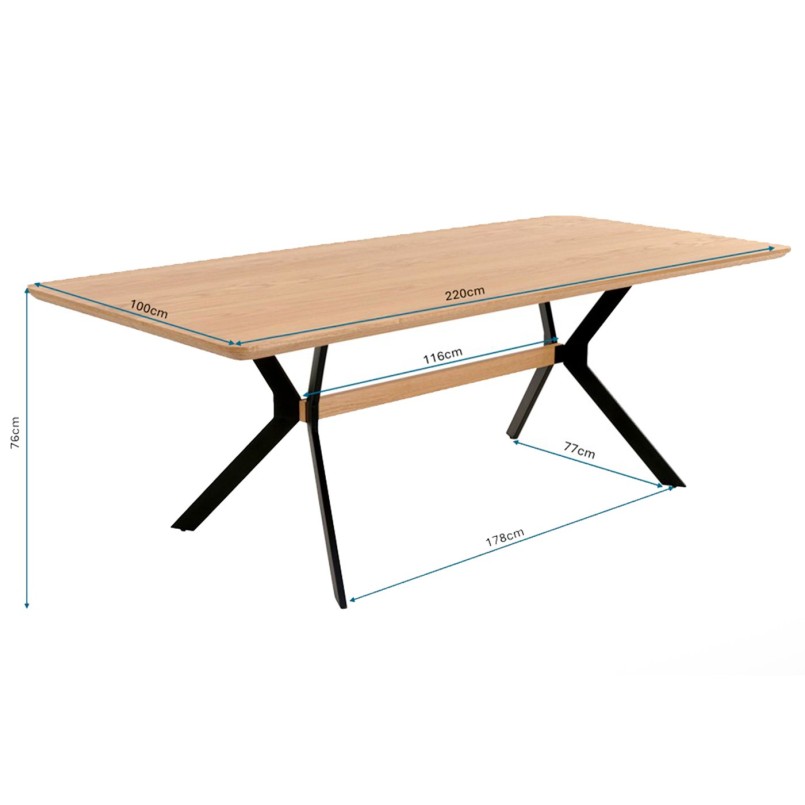 Eetaffel Midtown 220x100cm Kare Design