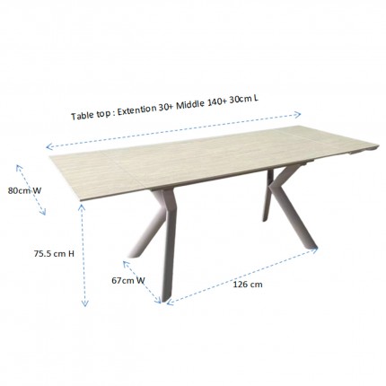 Uitschuifbare Eettafel Xenia 200x80cm wit Kare Design