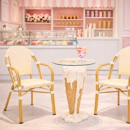 Bar Table icecream vanilla Ø48cm Kare Design