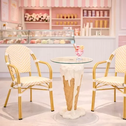 Bar Table icecream vanilla Ø48cm Kare Design
