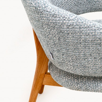 Stoel met armleuningen August Melange blauw Kare Design