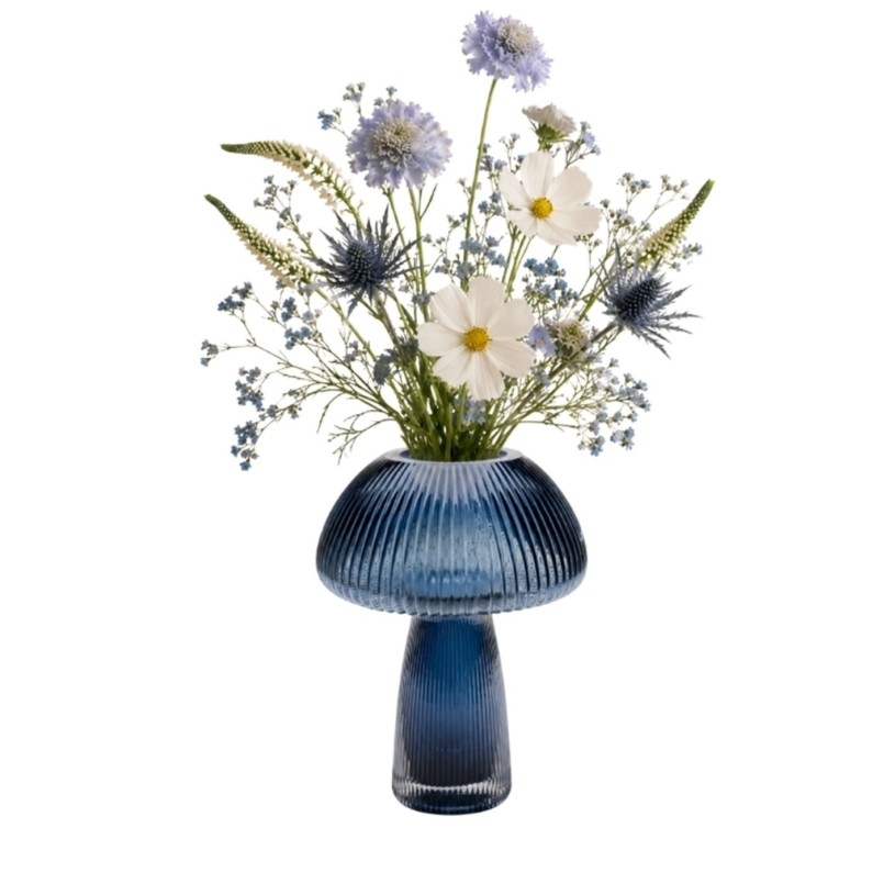 Vaas Daphne paddestoel blauw 24cm Kare Design
