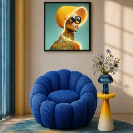 Vaas Daphne paddestoel blauw 24cm Kare Design