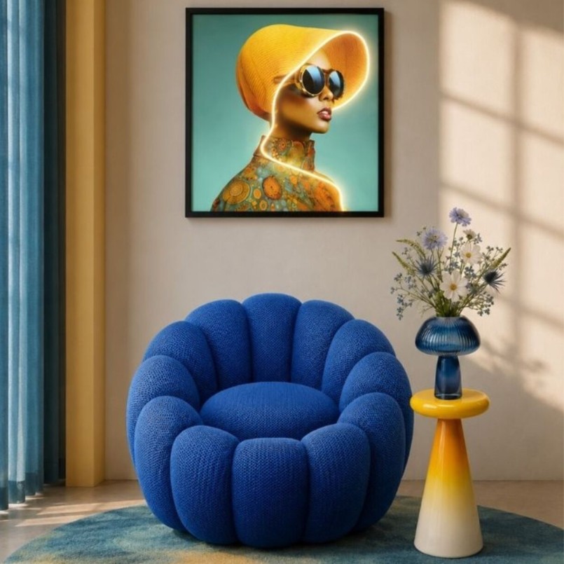Vaas Daphne paddestoel blauw 24cm Kare Design