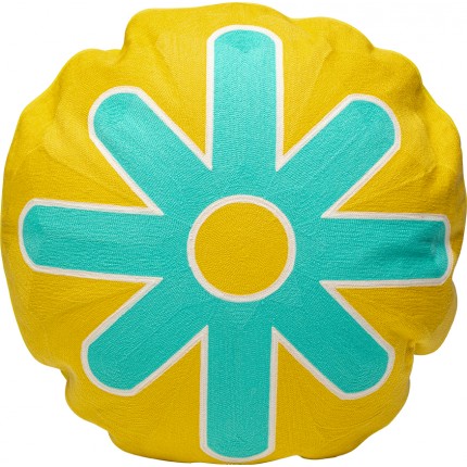 Kussen Icon zon geel en turkoois Kare Design