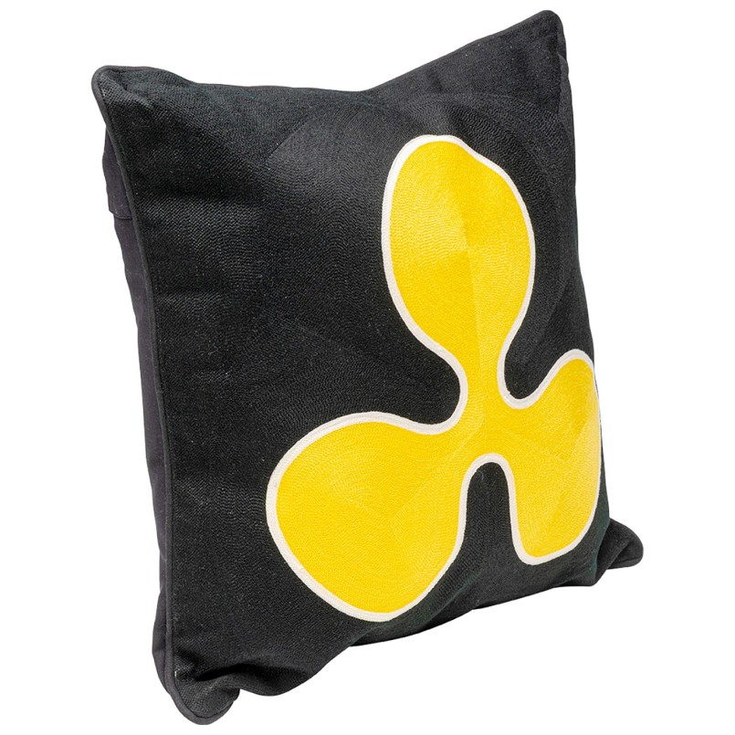 Cushion Icon flower black and yellow Kare Design