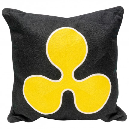 Kussen Icon bloem zwart en geel Kare Design