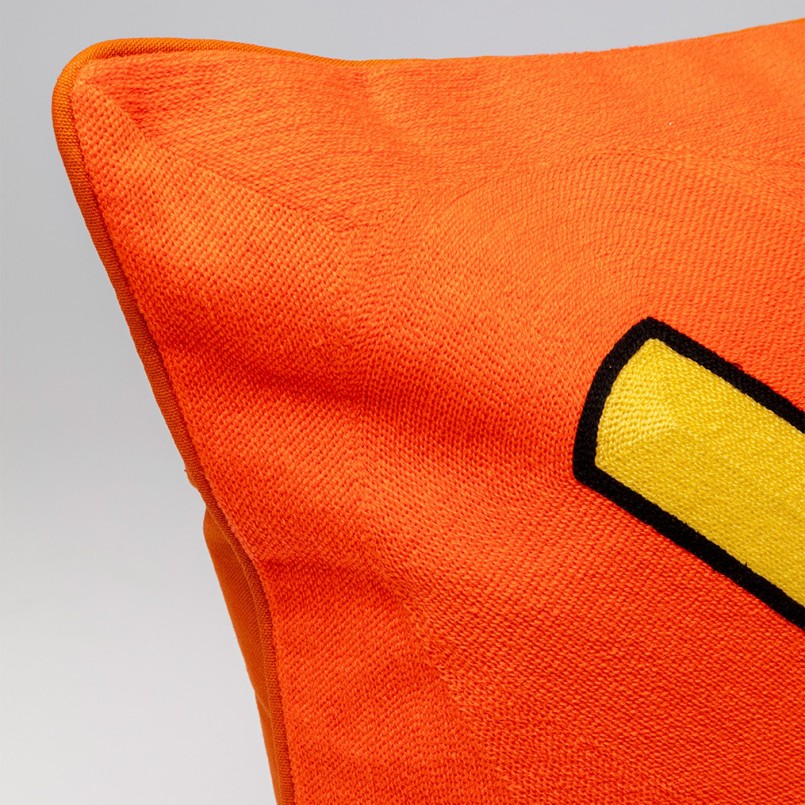 Cushion Icon cross orange and yellow Kare Design