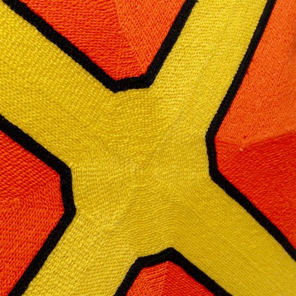 Cushion Icon cross orange and yellow Kare Design