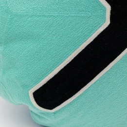 Cushion Icon cross turquoise and black Kare Design