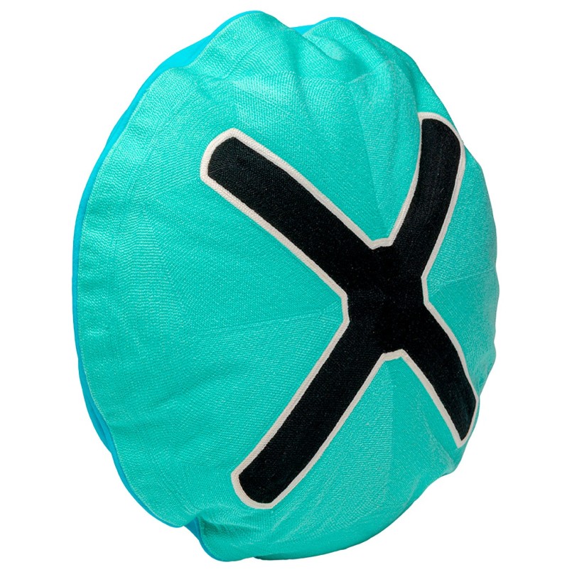 Cushion Icon cross turquoise and black Kare Design