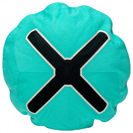 Kussen Icon kruis turkoois en zwart Kare Design