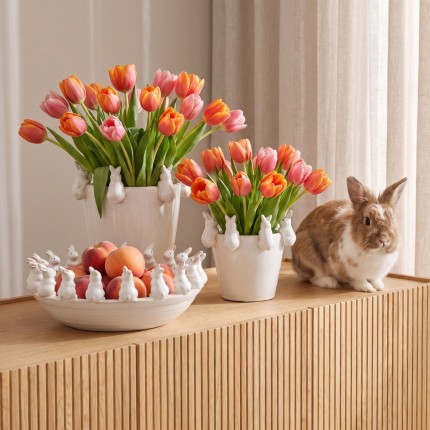 Vase white bunnies 14cm Kare Design
