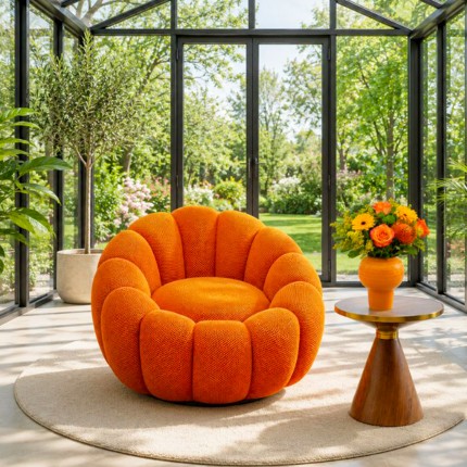 Draaifauteuil Peppo Bloom oranje Kare Design