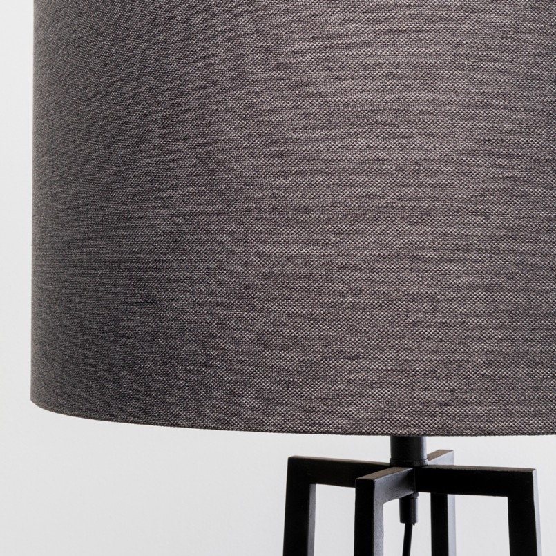 Staande lamp in zwart staal en donkergrijze stof - Tilmon - Kare Design