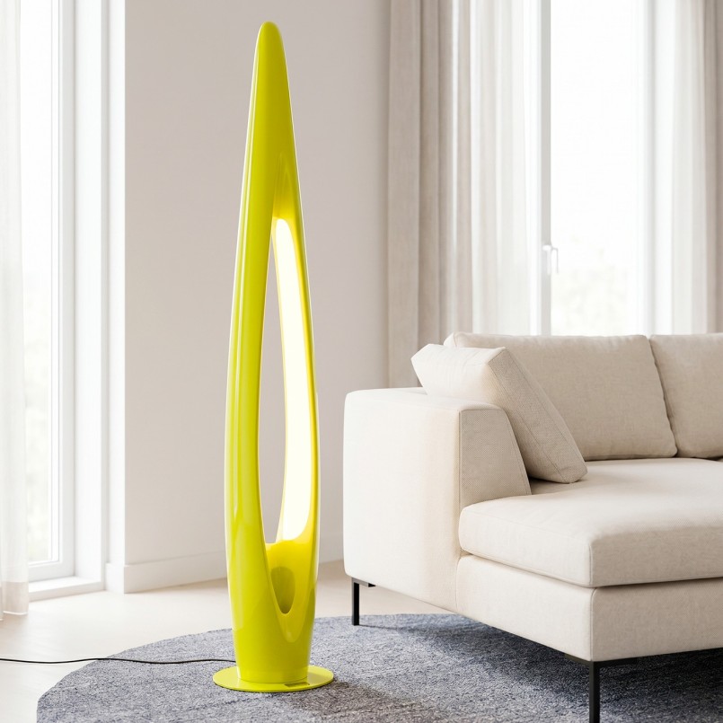 Vloerlamp Flow Flame 132cm groen Kare Design