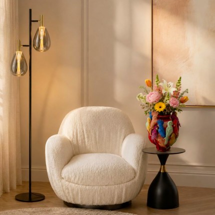 Swivel Armchair Nube Boucle cream Kare Design