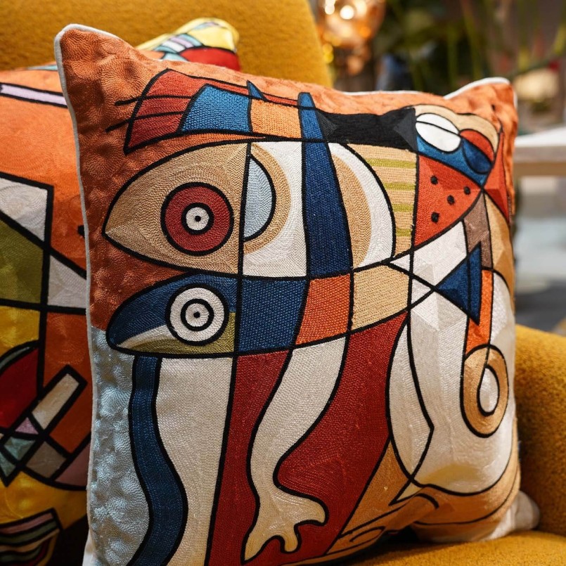 Cushion Art Line Shapes Kare Design