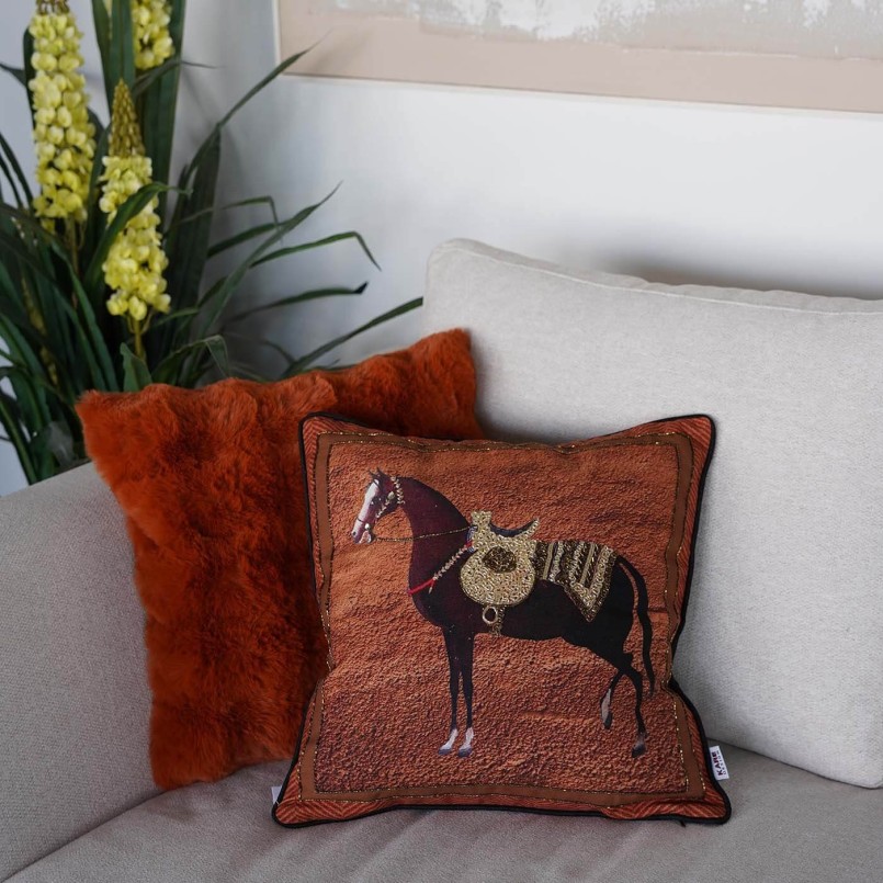 Kussen paard oranje Kare Design