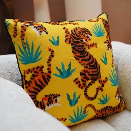Kussen geel tijgers Kare Design