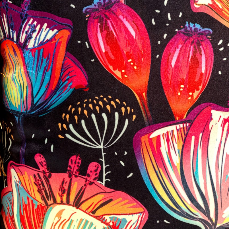 Kussen franje Jungle bloemen Kare Design