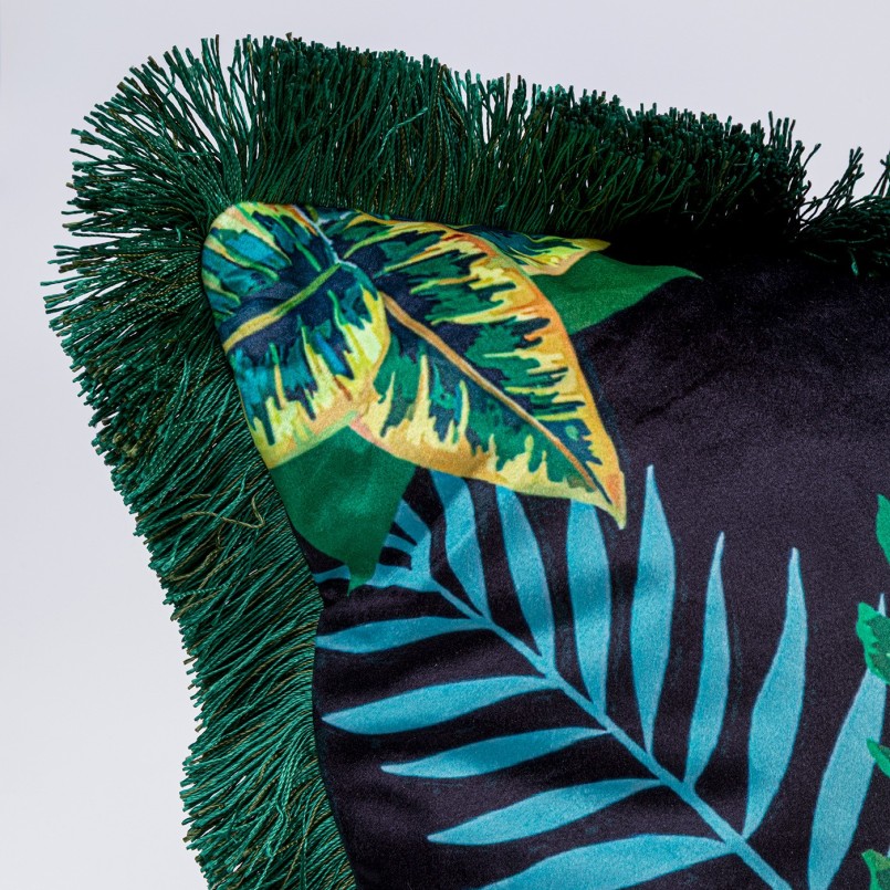 Kussen franje Jungle vogels Kare Design