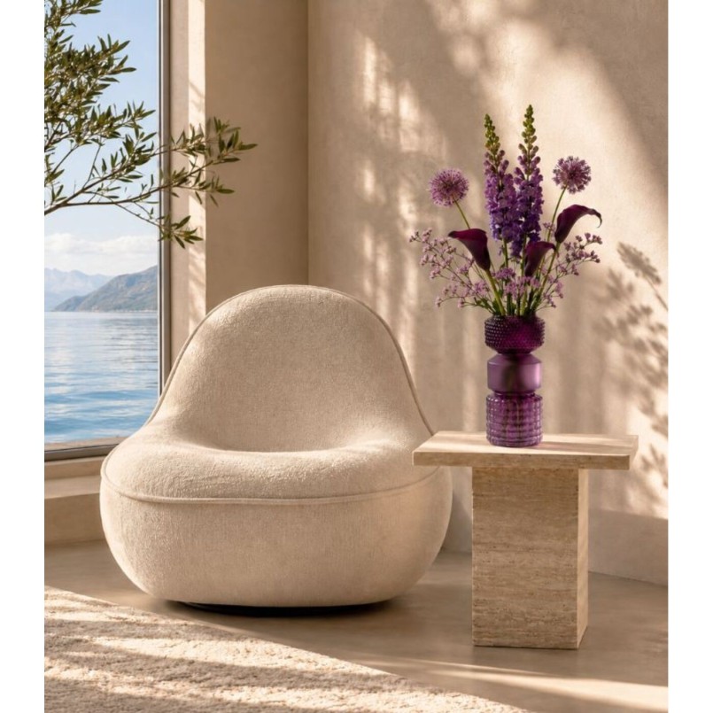 Paarse glazen vaas met structuur - Marvelous - Kare Design