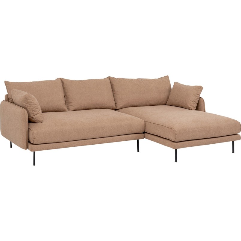 Canapé angle Edna marron claire droit 270cm