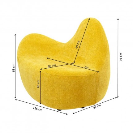 Armchair Glow Wave yellow Kare Design