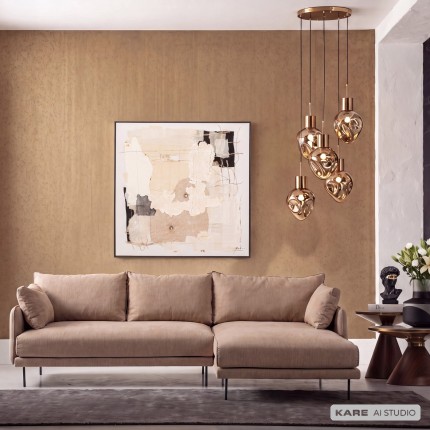 Hoekbank Edna rechts lichtbruin Kare Design
