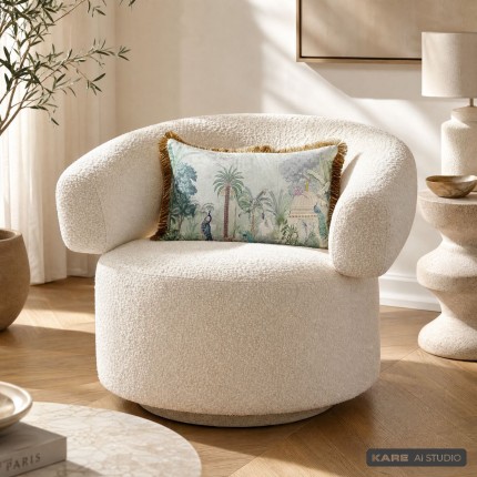 Swivel Armchair Maye Cream Kare Design
