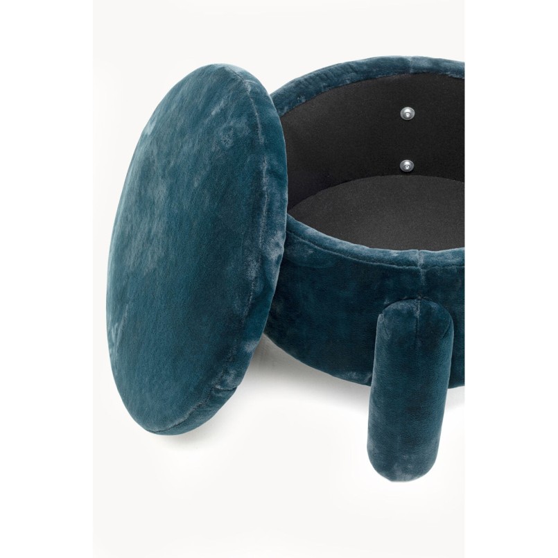 Tabouret coffre bleu Ø54cm