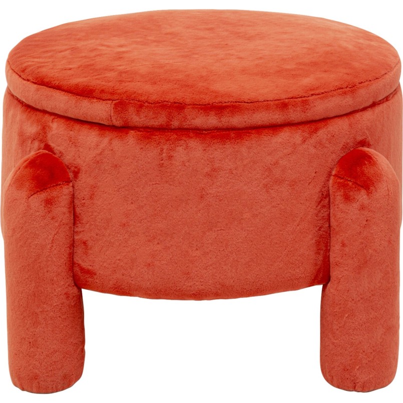 Tabouret coffre orange Ø54cm