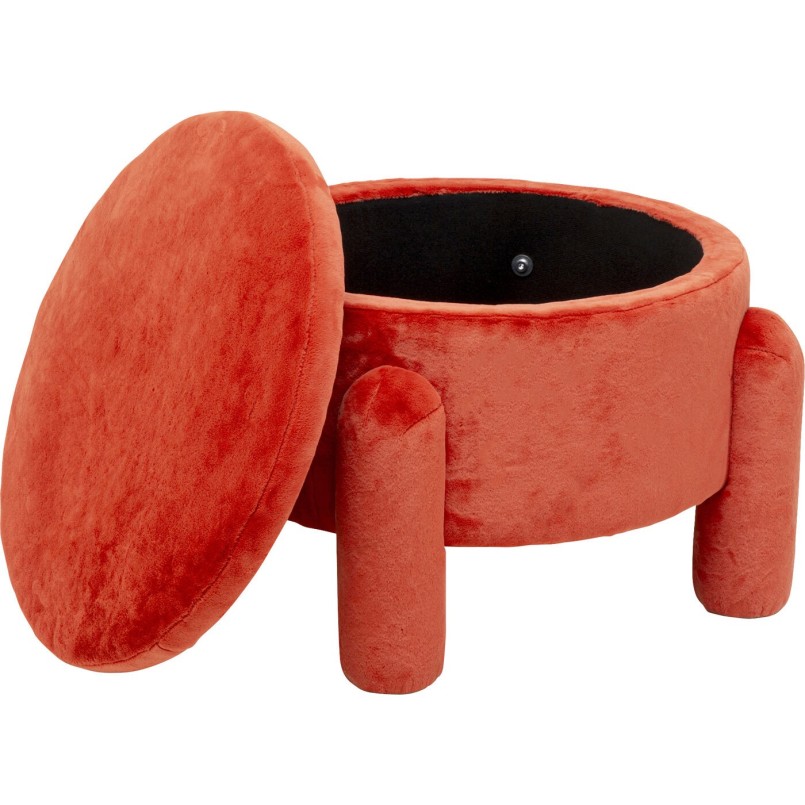 Tabouret coffre orange Ø54cm