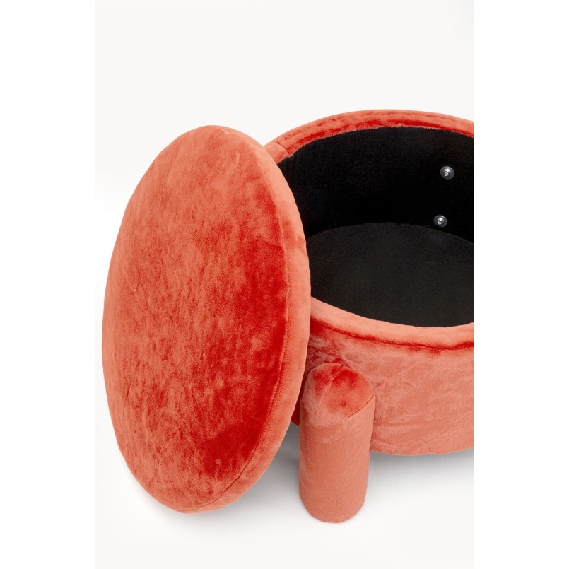 Tabouret coffre orange Ø54cm