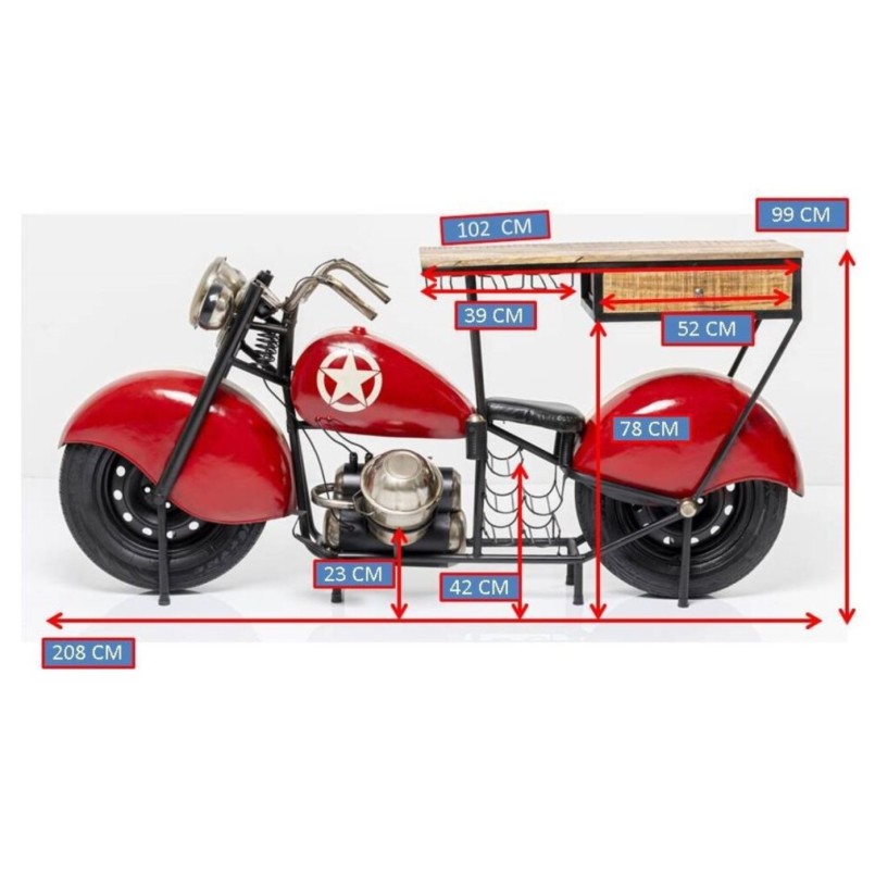 Rode motorfiets bartafel - Kare Design