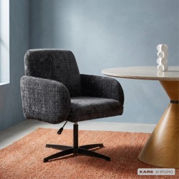 Draaistoel met armleuningen Tabea grijs Kare Design