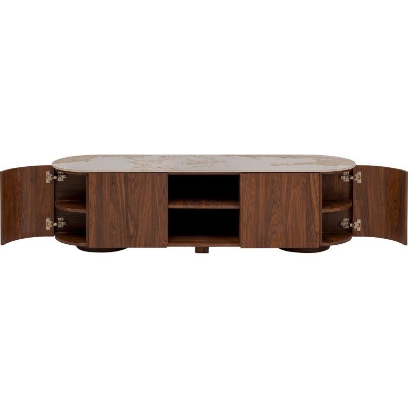 Brown TV Stand with Stoneware Top - Ruben - Kare Design